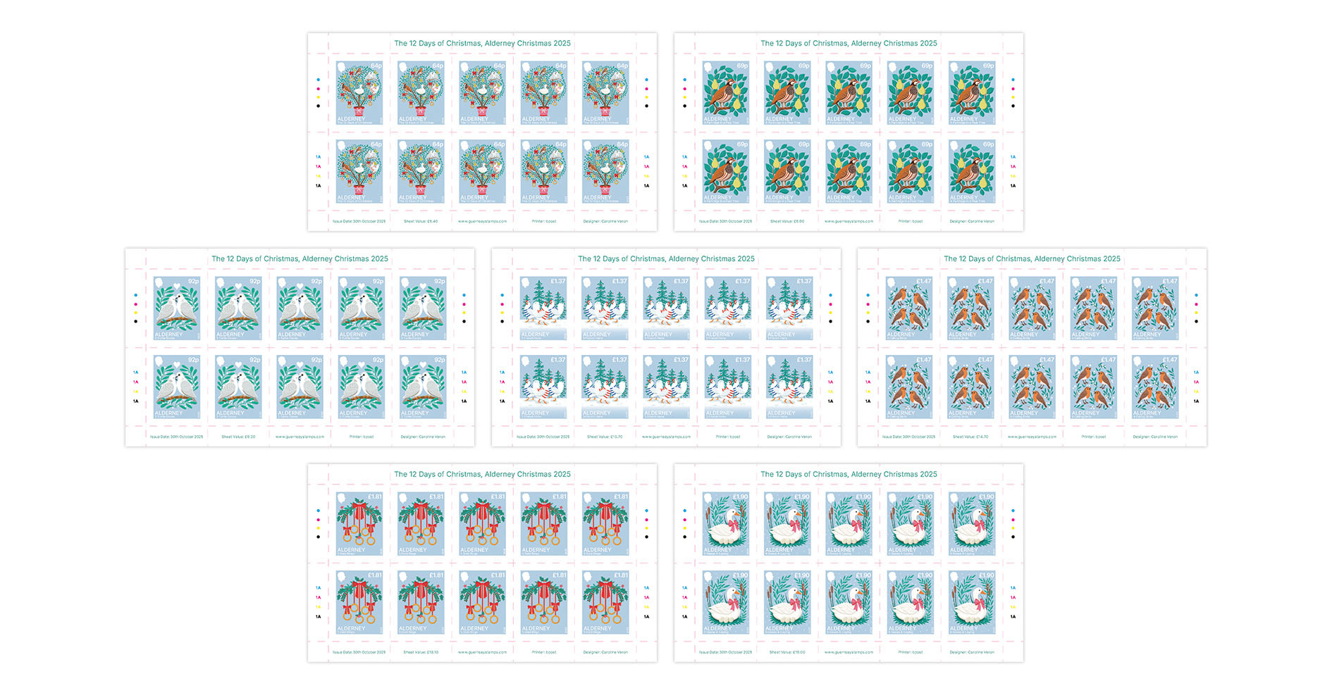 Sheets of 10